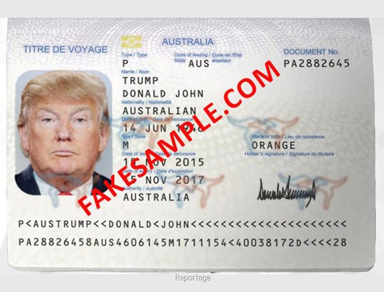 Download fake passport template