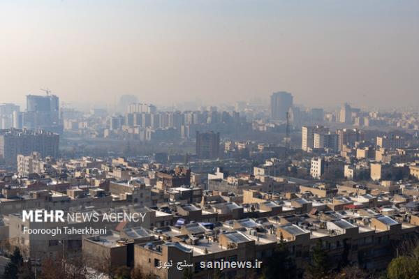 وضعیت هوای تهران نارنجی و آلوده است